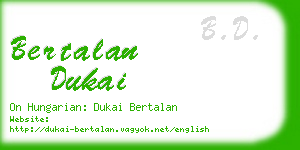 bertalan dukai business card